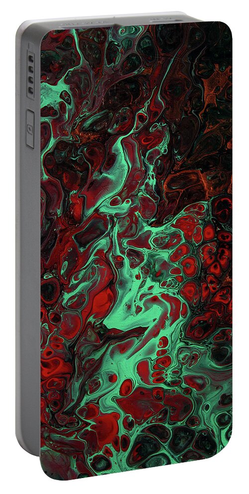 Fluid Portable Battery Charger featuring the painting Wildfire by Jennifer Walsh