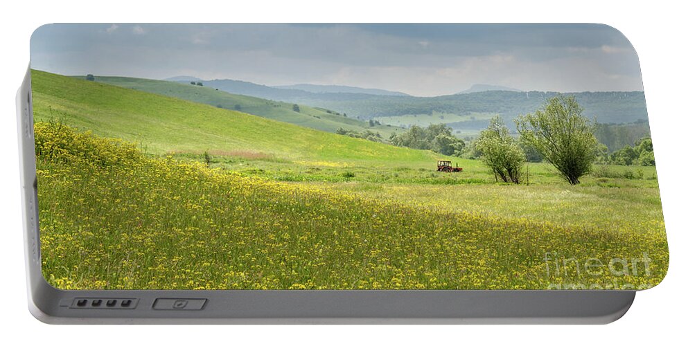 Farm Portable Battery Charger featuring the photograph Wildflower Meadows, Transylvania by Perry Rodriguez