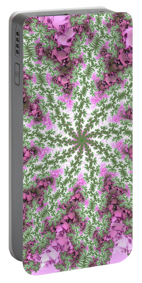 Ractal Portable Battery Charger featuring the digital art Wildflowers by Elaine Teague
