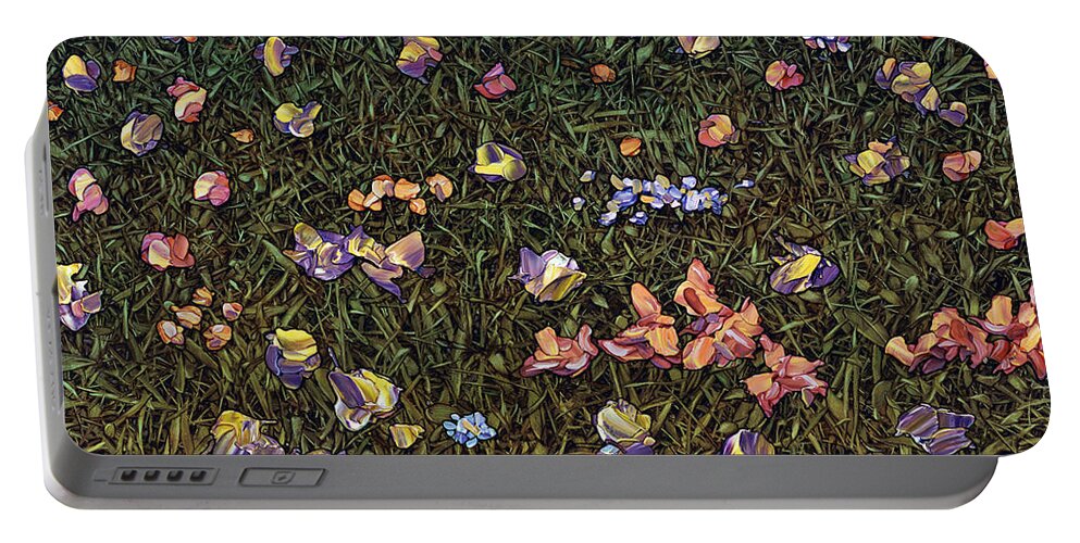 Wildflowers Portable Battery Charger featuring the painting Wildflowers by James W Johnson