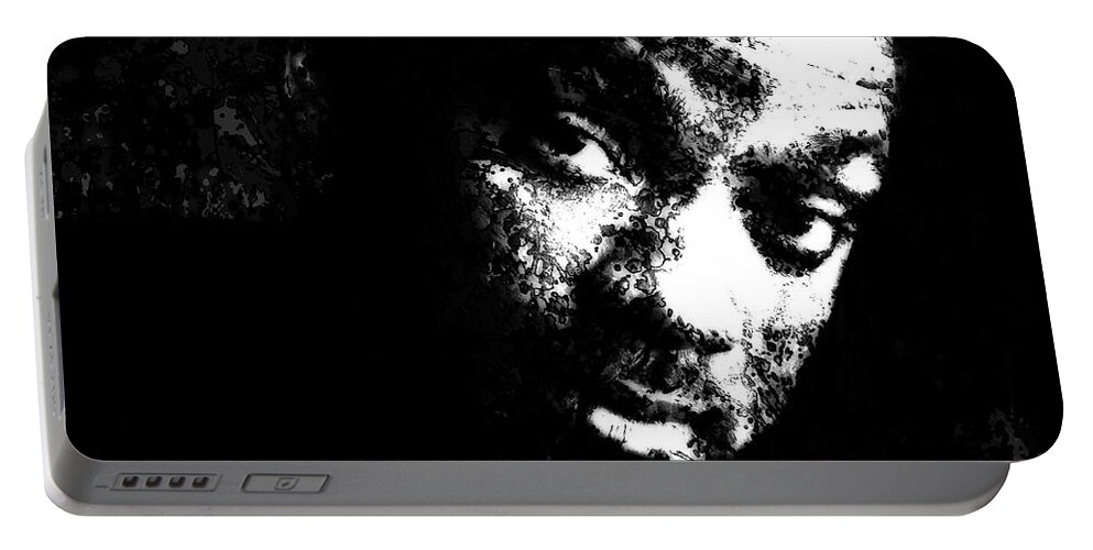 Will Smith Portable Battery Charger featuring the mixed media Will Smith 4a by Brian Reaves