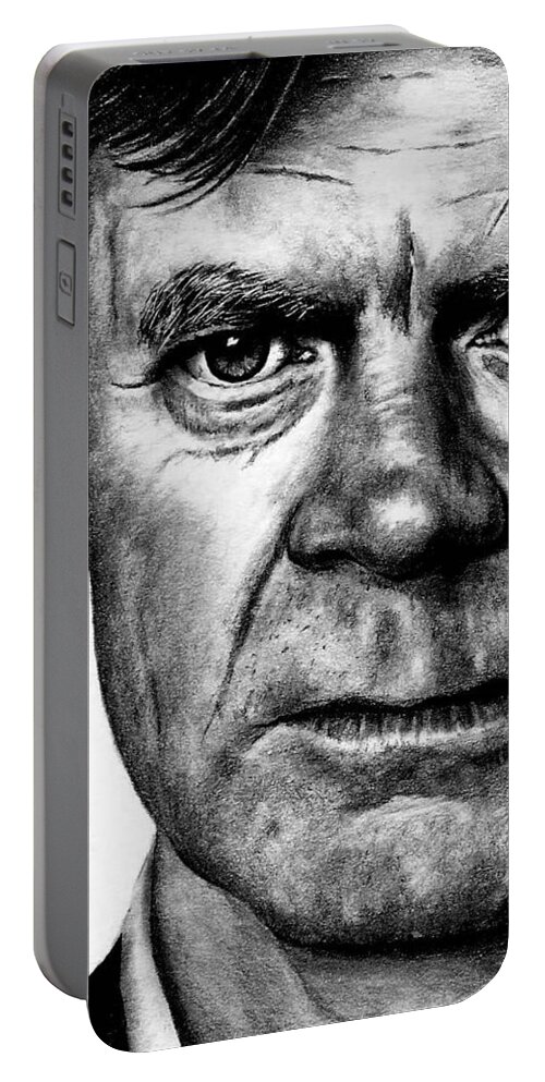 William H Macy Portable Battery Charger featuring the drawing William H Macy by Rick Fortson