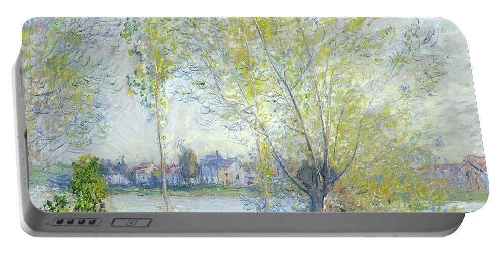 Willows At Vetheuil Portable Battery Charger featuring the painting Willows at Vetheuil, 1880 by Claude Monet