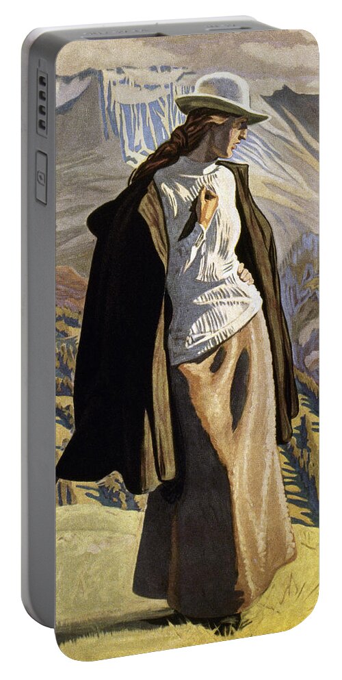 1912 Portable Battery Charger featuring the painting A Mountaineer by Jens Ferdinand Willumsen