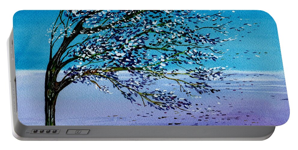 Watercolor Portable Battery Charger featuring the painting Windblown by Brenda Owen
