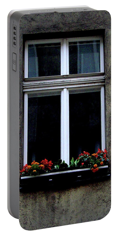 Vienna Portable Battery Charger featuring the photograph Window at Lange Gasse, Vienna by Iqbal Misentropy