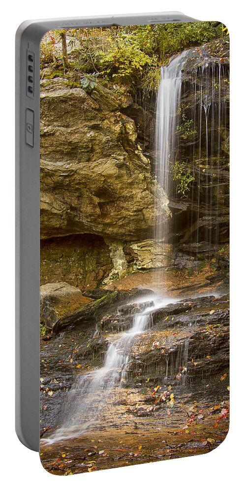 Window Falls Portable Battery Charger featuring the photograph Window Falls in Hanging Rock State Park by Bob Decker