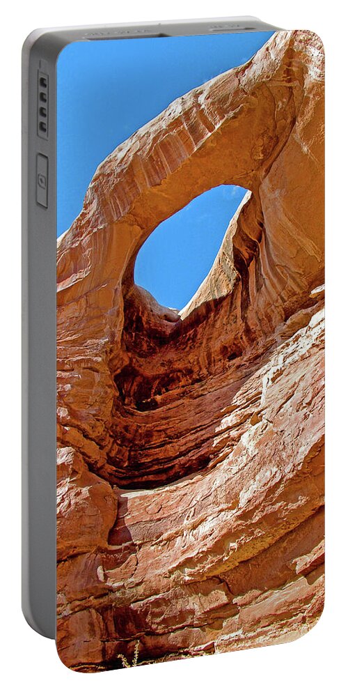 Window In Birthday Arch Off Highway 89 North Portable Battery Charger featuring the photograph Window in Birthday Arch off Highway 89 North, Utah by Ruth Hager