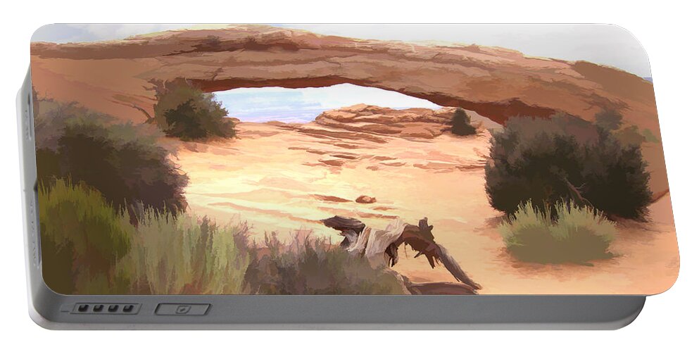 Window Portable Battery Charger featuring the digital art Window On The Valley by Gary Baird