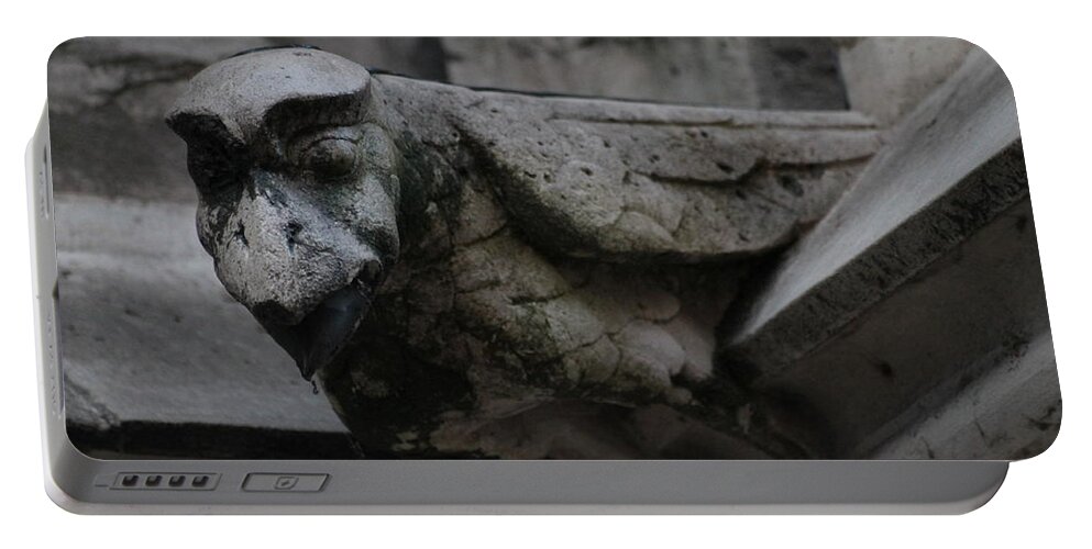 Gargoyles Portable Battery Charger featuring the photograph Winged Gargoyle by Christopher J Kirby