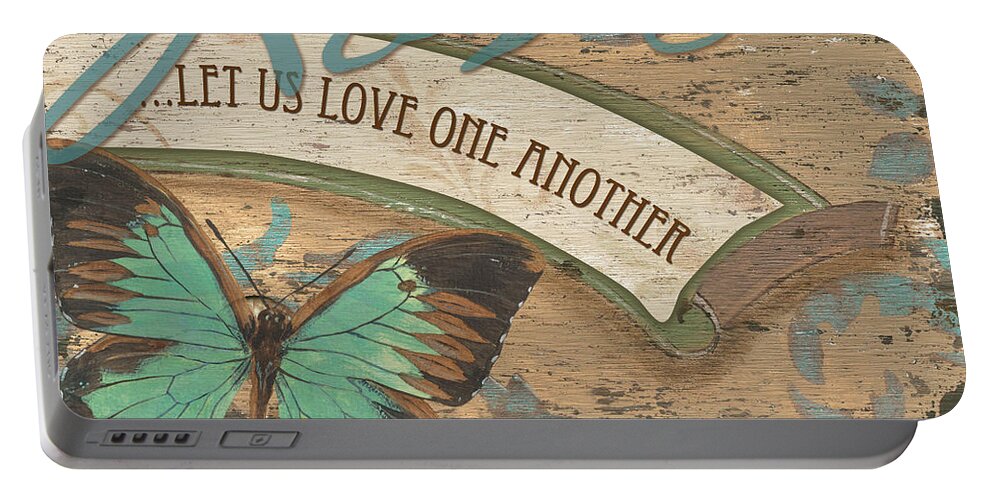 Butterfly Portable Battery Charger featuring the painting Wings of Love by Debbie DeWitt