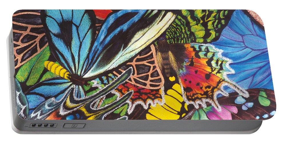 Butterflies Portable Battery Charger featuring the painting Wings of Utopia by Lucy Arnold