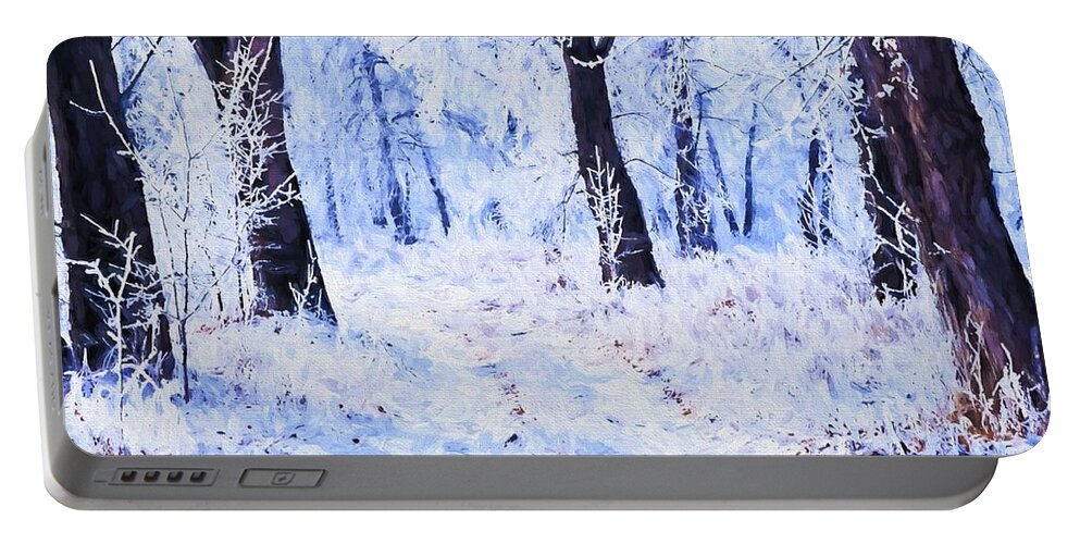 Snow Portable Battery Charger featuring the digital art Winter Landscape 2 by Charmaine Zoe