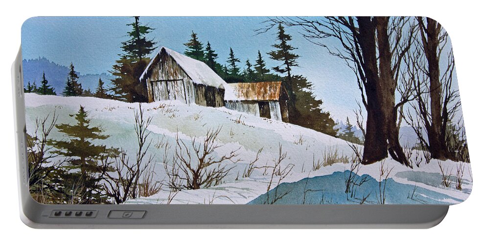 Winter Portable Battery Charger featuring the painting Winter Landscape by James Williamson