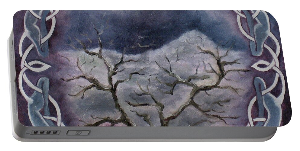 Celtic Portable Battery Charger featuring the painting Winter Light by FT McKinstry