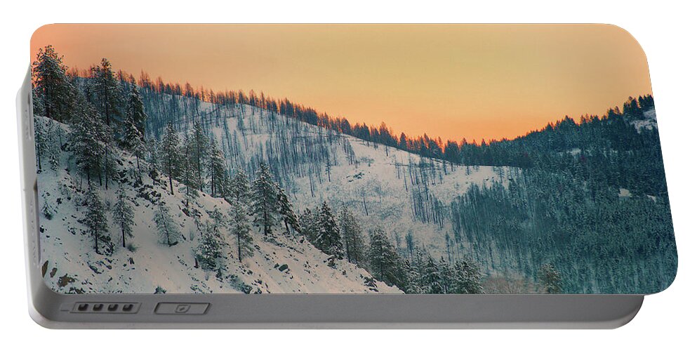 Mountain Portable Battery Charger featuring the photograph Winter Mountainscape by Troy Stapek