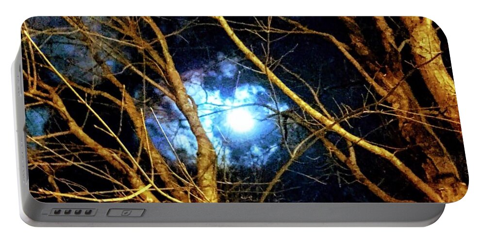 Photograph Portable Battery Charger featuring the photograph Winter Night Sky by MaryLee Parker