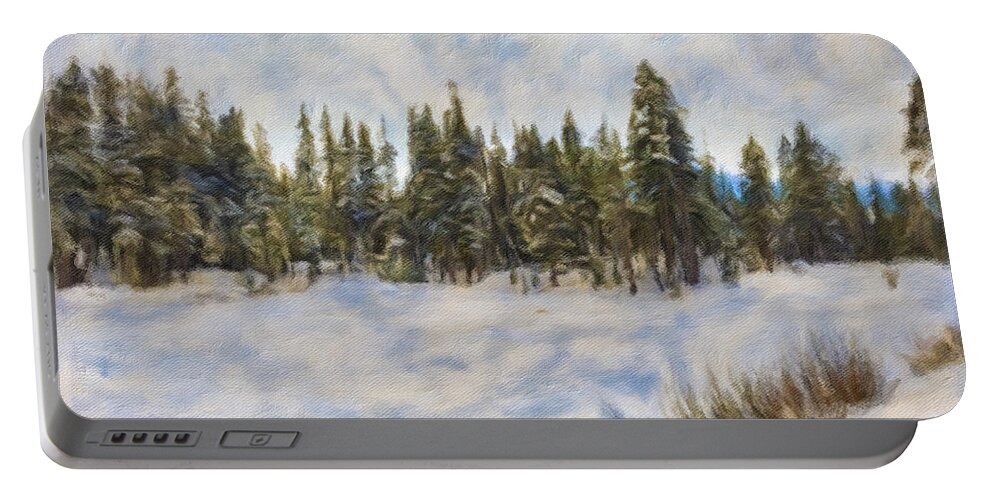 Yosemite Portable Battery Charger featuring the photograph Winter - Pano by Jonathan Nguyen
