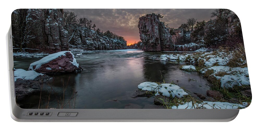 Palisades State Park Portable Battery Charger featuring the photograph Winter Storm by Aaron J Groen