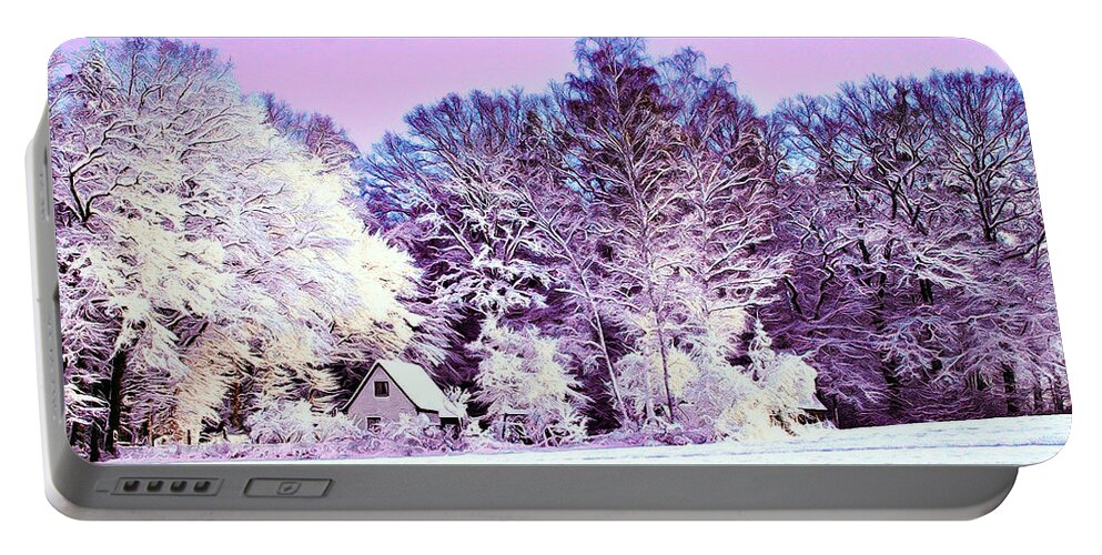 Winter Portable Battery Charger featuring the digital art Winter by - Zedi -