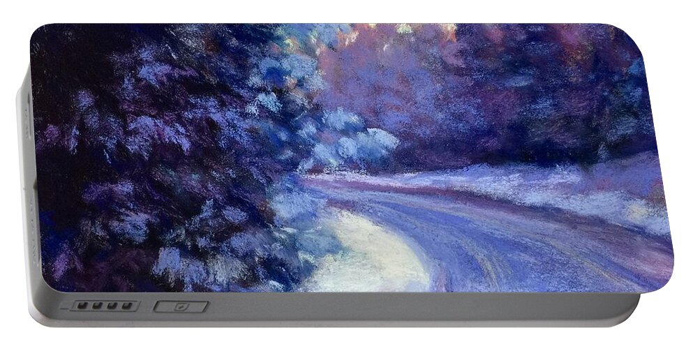 Winter's Exodus Portable Battery Charger featuring the painting Winter's Exodus by Susan Jenkins