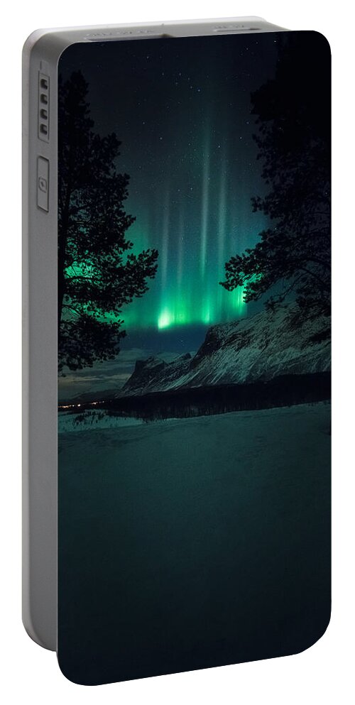 Northern Lights Portable Battery Charger featuring the photograph Winterspell by Tor-Ivar Naess
