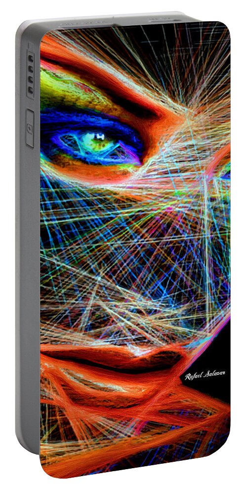 Rafael Salazar Portable Battery Charger featuring the digital art Wiretapped Period by Rafael Salazar