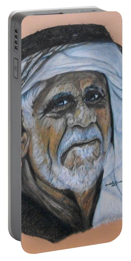 Portrait Portable Battery Charger featuring the drawing Wisdom Portrait by Michelle Gilmore