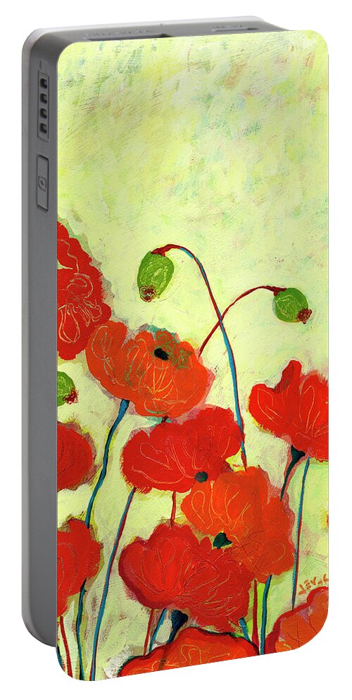 Floral Portable Battery Charger featuring the painting Wishful Blooming by Jennifer Lommers
