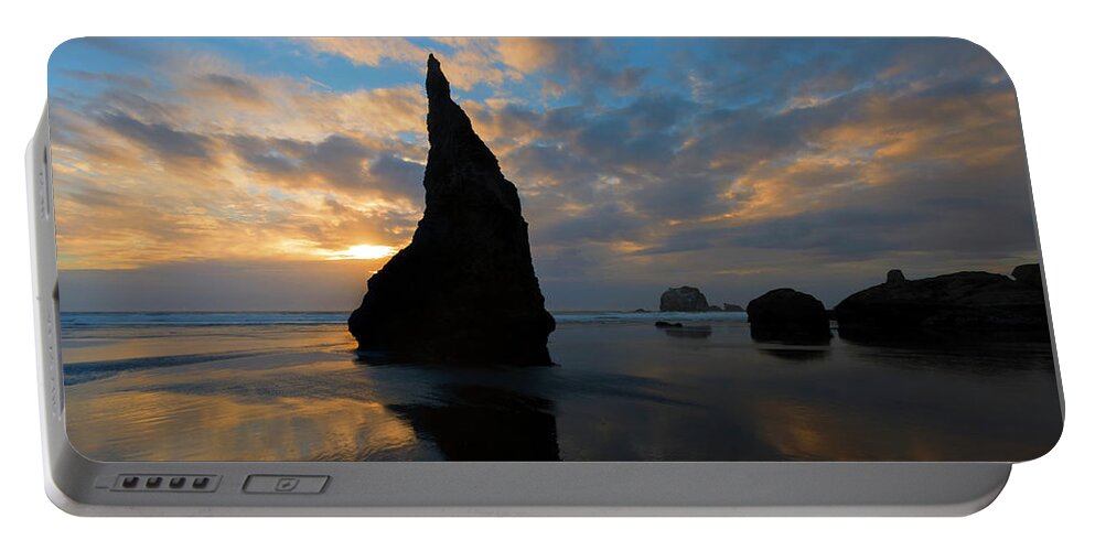 Seastack Portable Battery Charger featuring the photograph Wizards Hat Sunset by Michael Dawson