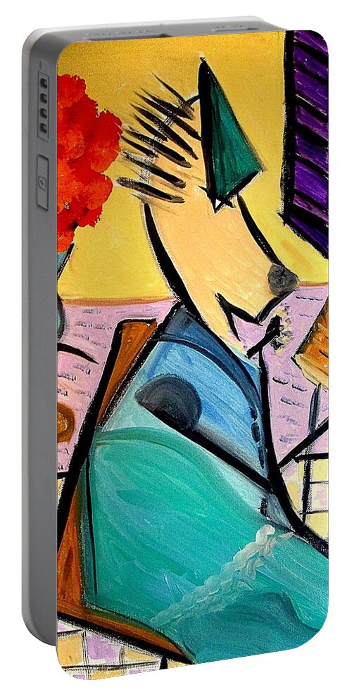 Wolfgang Portable Battery Charger featuring the painting Wolfgang by Bill OConnor