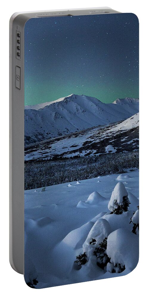 Aurora Portable Battery Charger featuring the photograph Wolverine Aurora by Tim Newton