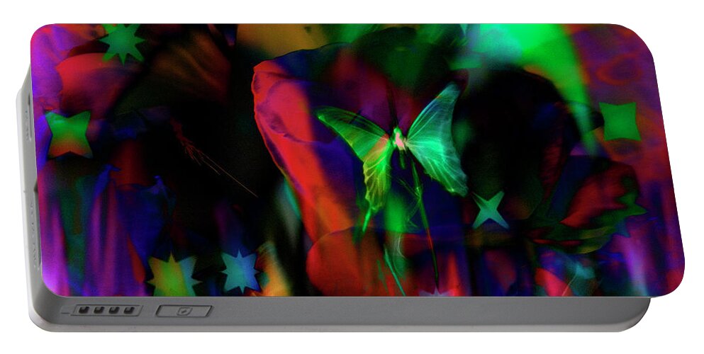 Abstract Portable Battery Charger featuring the digital art Wonderland by Gerlinde Keating