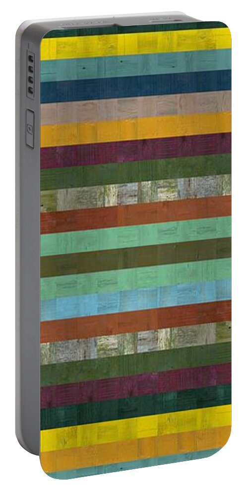 Abstract Portable Battery Charger featuring the digital art Wooden Abstract X by Michelle Calkins