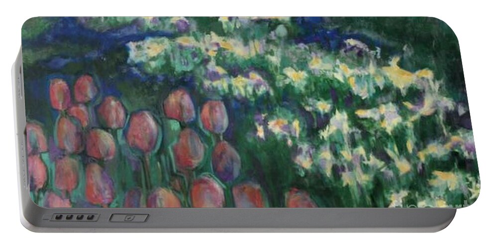 Floral Portable Battery Charger featuring the painting Woodland Field by Diane montana Jansson