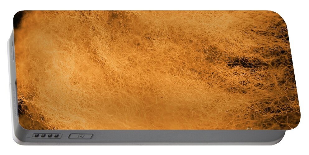 Abstract Portable Battery Charger featuring the photograph Wool Orange by Eddie Barron