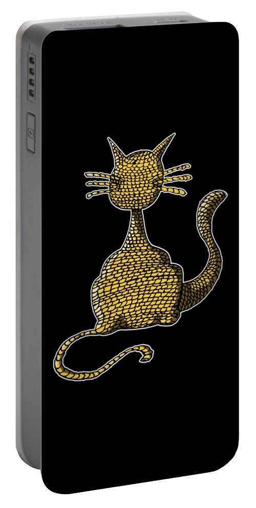 Wool Portable Battery Charger featuring the digital art WoolCat by Piotr Dulski