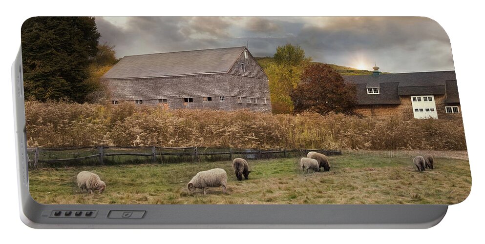 Sheep Portable Battery Charger featuring the photograph Woolen Fields by Robin-Lee Vieira
