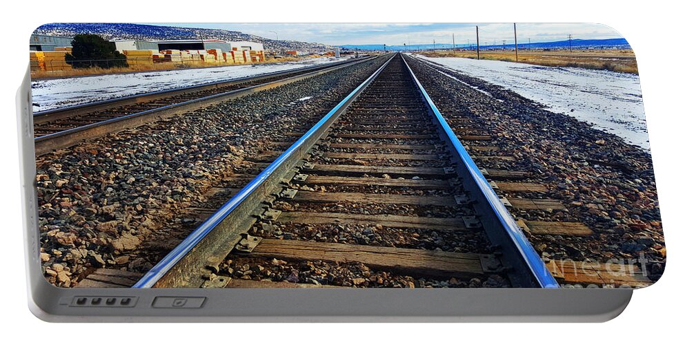 Southwest Landscape Portable Battery Charger featuring the photograph Working on the railroad by Robert WK Clark