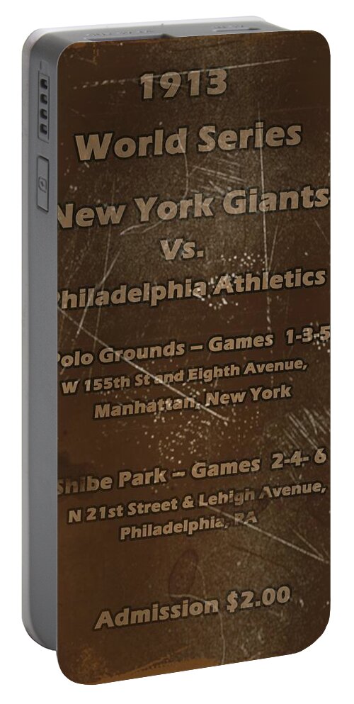 World Series Portable Battery Charger featuring the digital art World Series 1913 by David Dehner