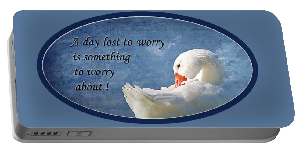 Duck Portable Battery Charger featuring the photograph Worry Free by Phyllis Denton