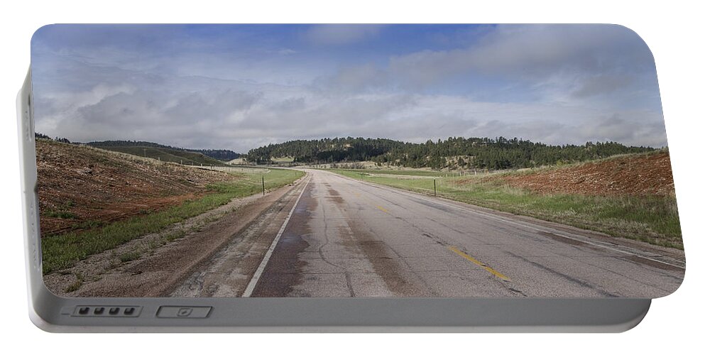 Road Portable Battery Charger featuring the photograph Wyoming Road by Erik Burg
