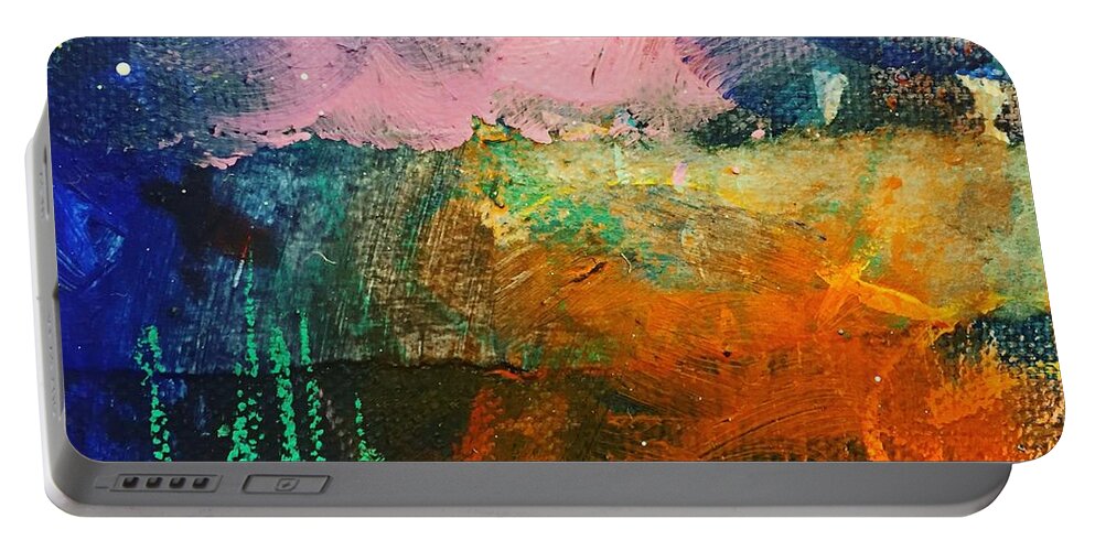 Abstract Portable Battery Charger featuring the painting X by Kim Heil
