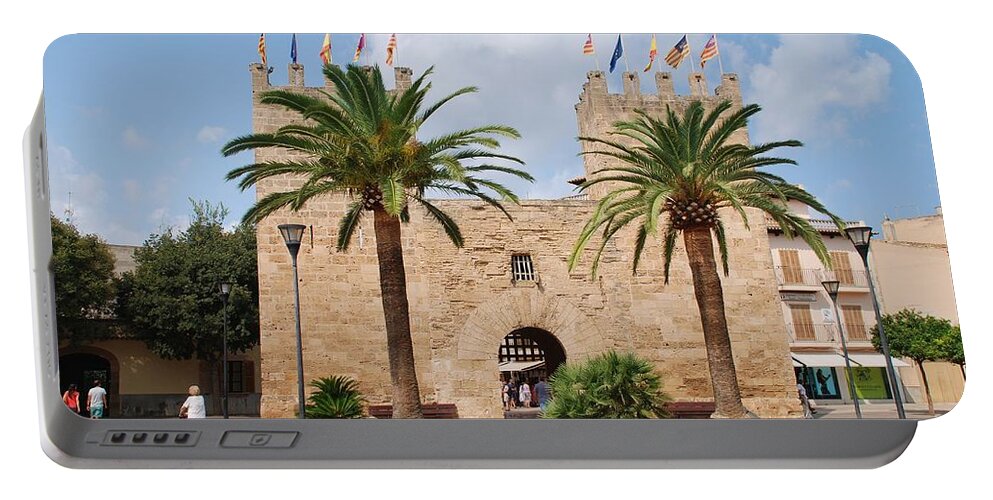Alcudia Portable Battery Charger featuring the photograph Xara Gate in Alcudia on Majorca by David Fowler