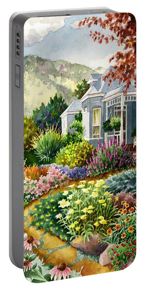 Colorado Garden Painting Portable Battery Charger featuring the painting Xeriscape Garden by Anne Gifford