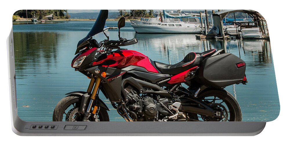 Motorcycle Portable Battery Charger featuring the photograph Yamaha fj-09 .3 by E Faithe Lester