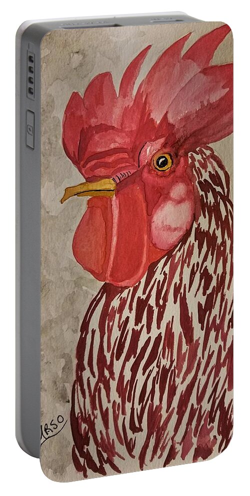 Year Of The Rooster 2017 Portable Battery Charger featuring the painting Year of the Rooster 2017 by Maria Urso