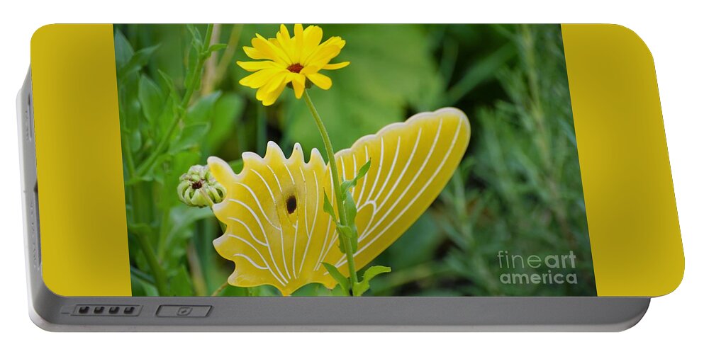 Butterfly Portable Battery Charger featuring the photograph Yellow Butterfly by Merle Grenz
