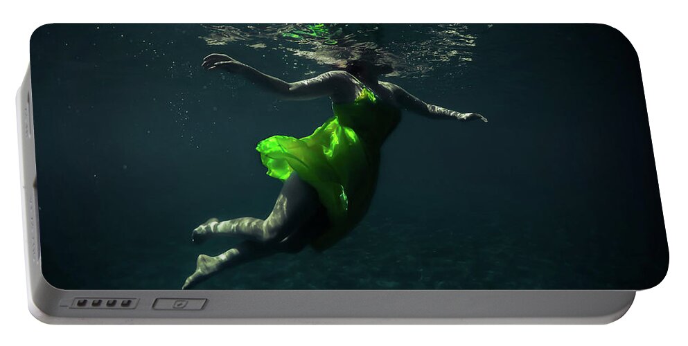 Underwater Portable Battery Charger featuring the photograph Yellow Dress by Nicklas Gustafsson