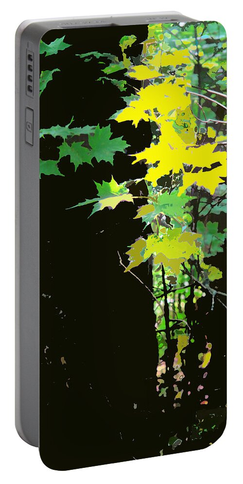 Forest Portable Battery Charger featuring the digital art Yellow Leaves by Ian MacDonald